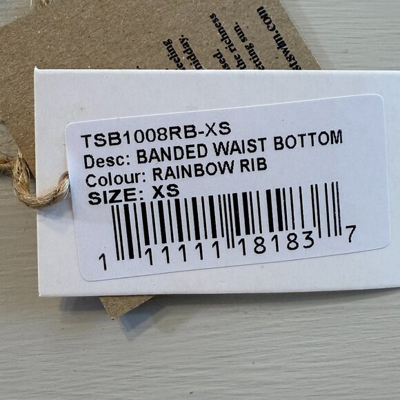 Free People Toast Banded Waist Bottom Rainbow Rib Size XS - Picture 3 of 6